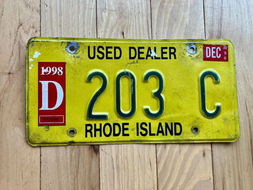1996 Rhode Island Dealer License Plate