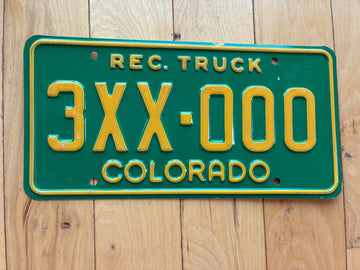 1970s Colorado Recreational Truck Sample License Plate
