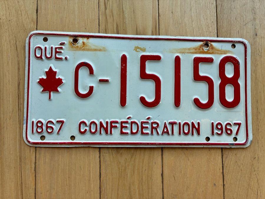 1967 Quebec License Plate