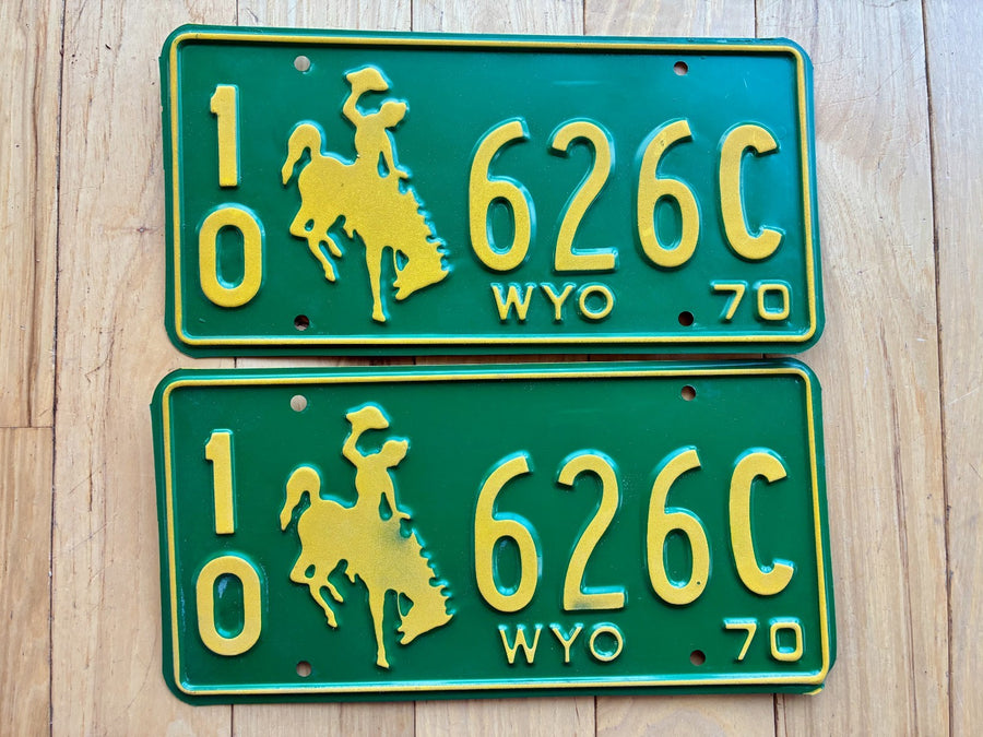 1970 Pair of Wyoming License Plates