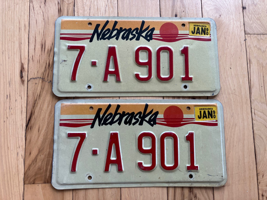 Pair Of 1990 Nebraska License Plates