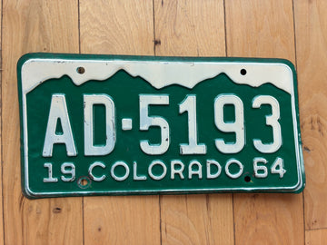 1964 Colorado License Plate