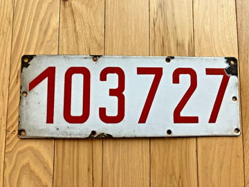 Belgium Porcelain License Plate