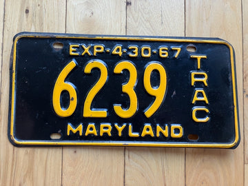 1967 Maryland Tractor License Plate