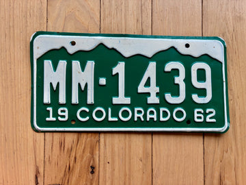 1962 Colorado License Plate