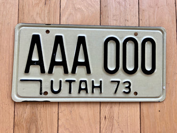 1973 Utah Sample License Plate