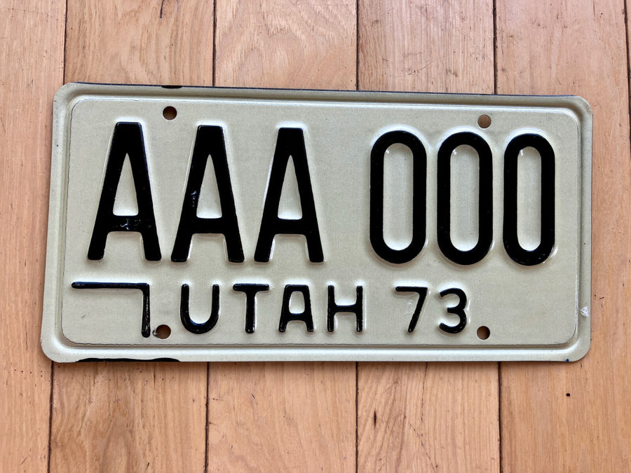 1973 Utah Sample License Plate