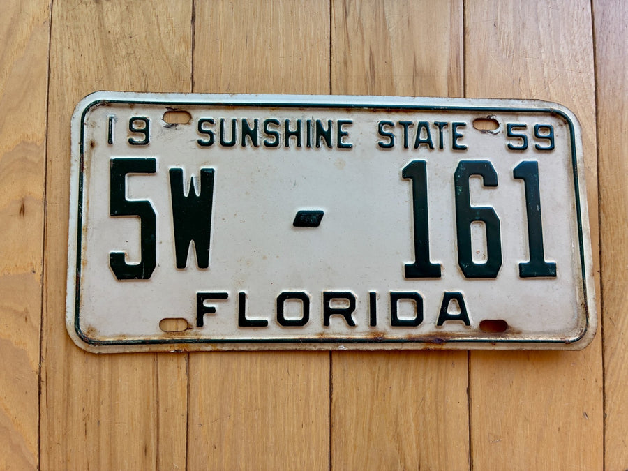 1959 Florida License Plate - Not YOM Clear