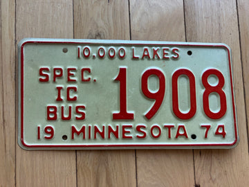 1974 Minnesota City Bus License Plate
