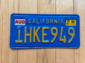 1994 California License Plate
