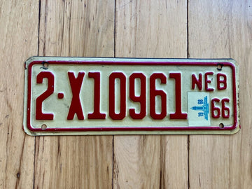 1966 Nebraska Farm Trailer License Plate
