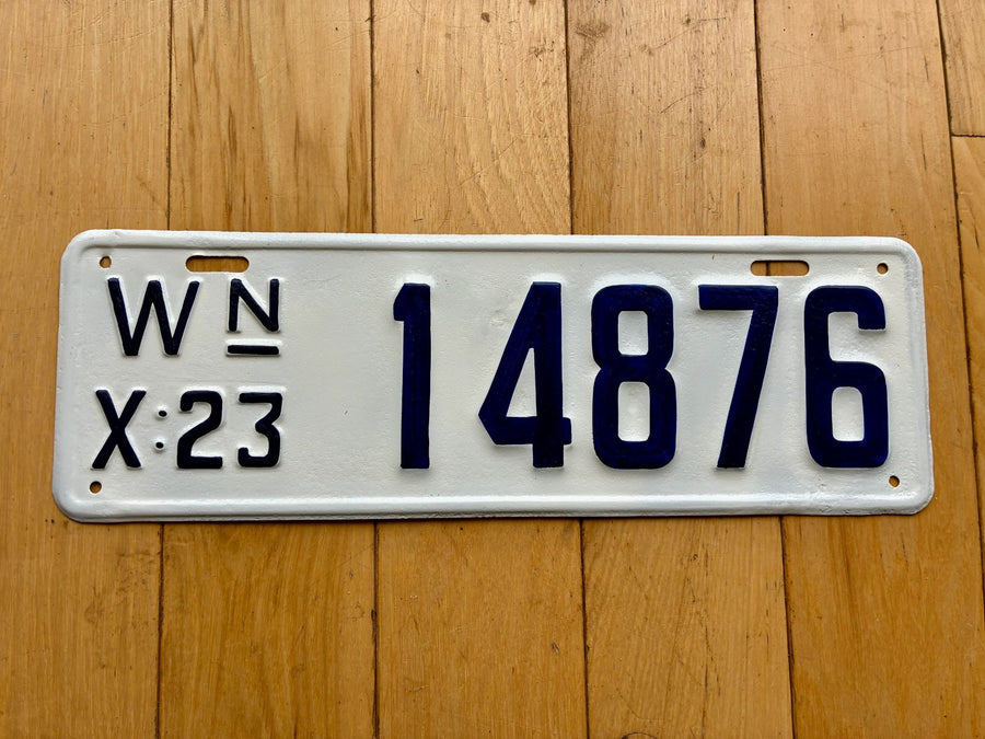 1923 Repainted Washington State License Plate