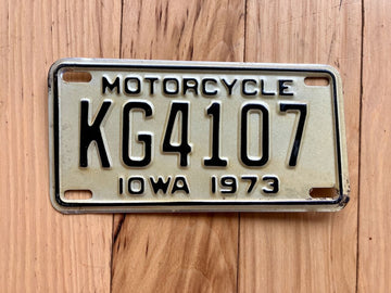 1973 Iowa Motorcycle License Plate