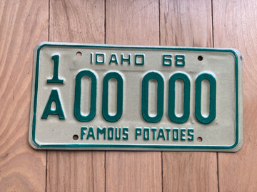 1968 Idaho Sample License Plate