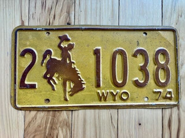 1974 Wyoming License Plate