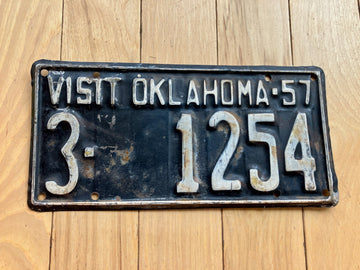 1957 Oklahoma License Plate