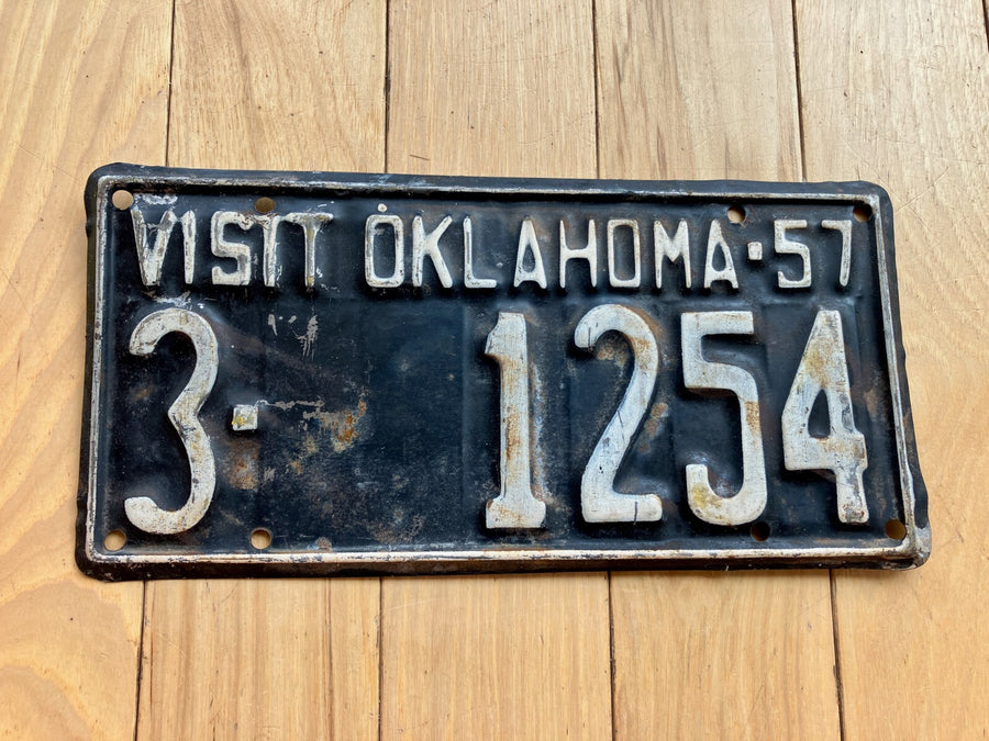 1957 Oklahoma License Plate