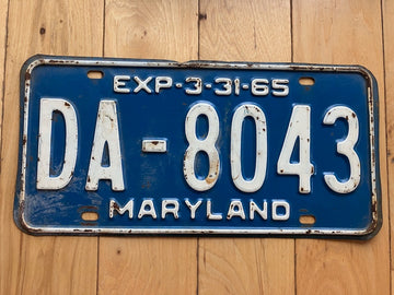 1965 Maryland School Bus License Plate