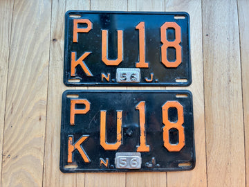 Pair of 1956 New Jersey License Plates