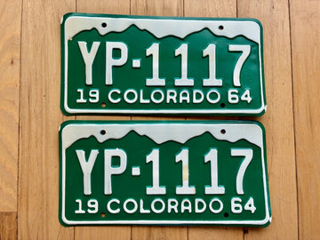 Pair of 1964 Colorado License Plates