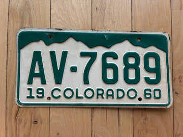 1960 Colorado License Plate