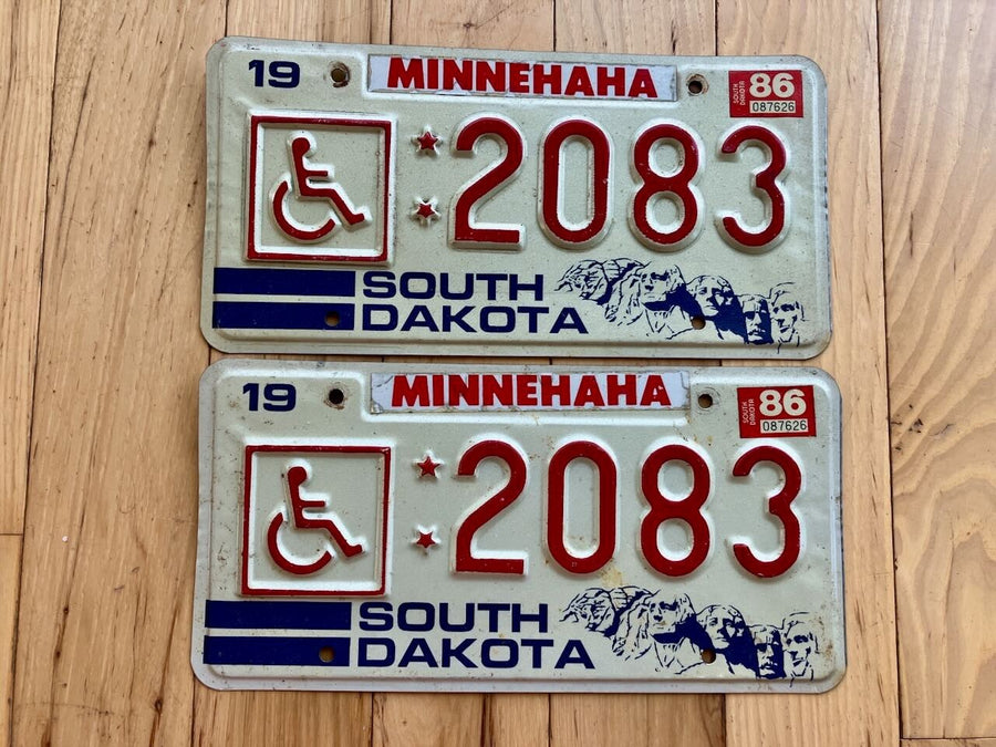Pair Of 1986 South Dakota License Plates