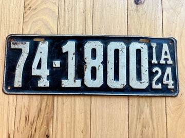 1924 Iowa License Plate
