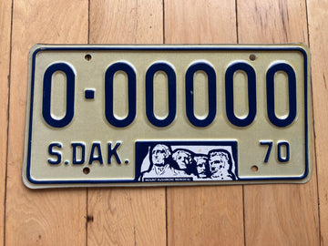 1970 South Dakota Sample License Plate