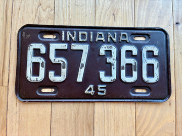1945 Indiana License Plate