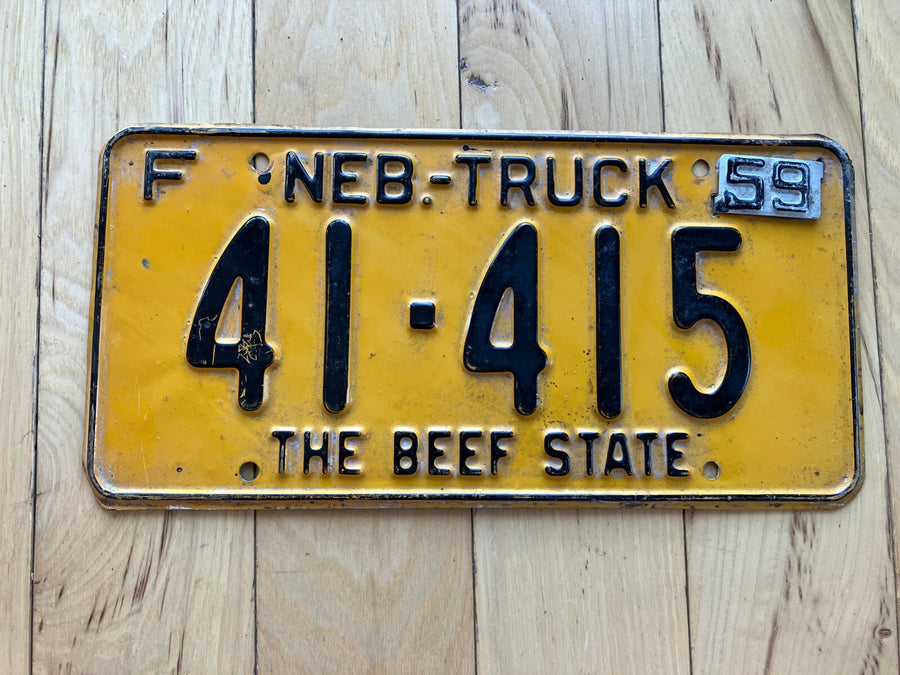 1959 Nebraska Farm Truck License Plate