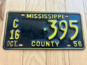 1956 Mississippi County License Plate