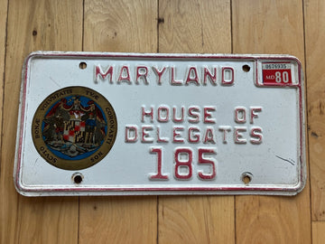 1980 Maryland House Of Delegates License Plate