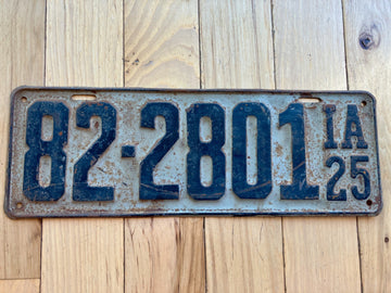 1925 Iowa License Plate