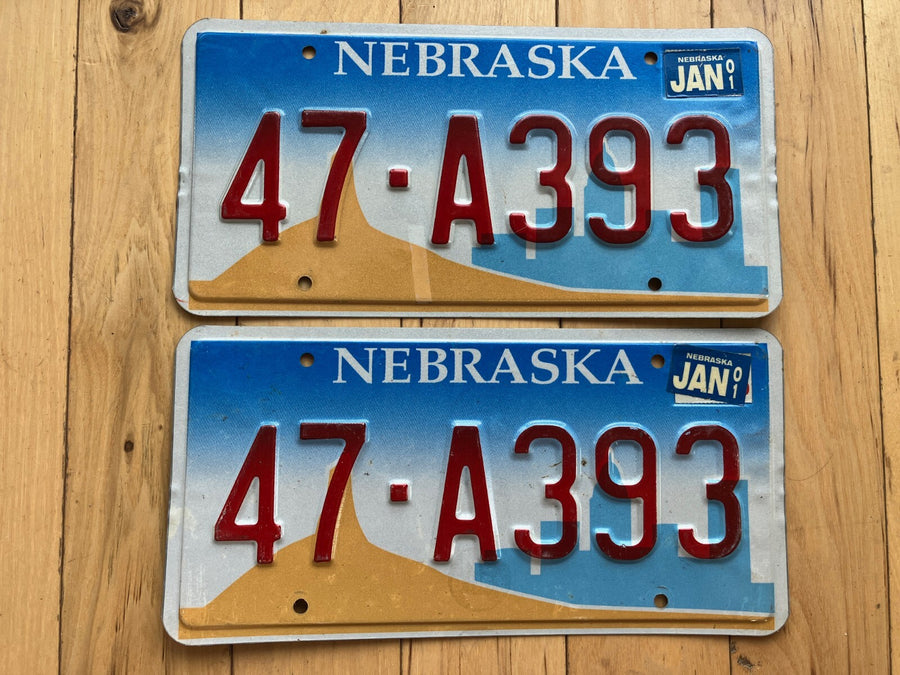 Pair Of 2001 Nebraska License Plates