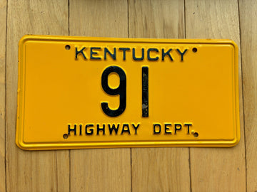 1956 to 1962 Kentucky Highway Department License Plate