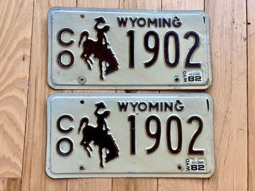 Pair of 1982 Wyoming License Plates