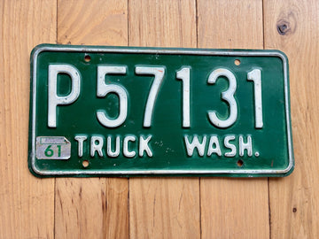 1961 Washington State Truck License Plate