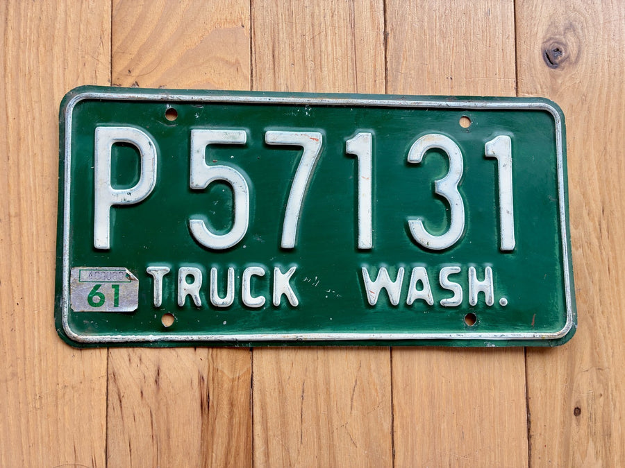 1961 Washington State Truck License Plate