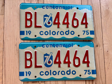 Pair of 1975 Colorado License Plates
