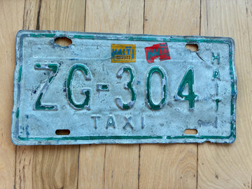 1995 Haiti Taxi License Plate