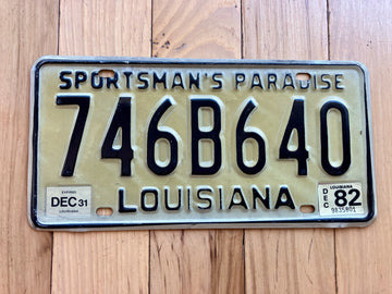 1982 Louisiana License Plate
