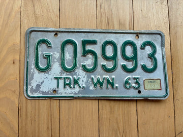 1963 Washington State Farm Truck License Plate
