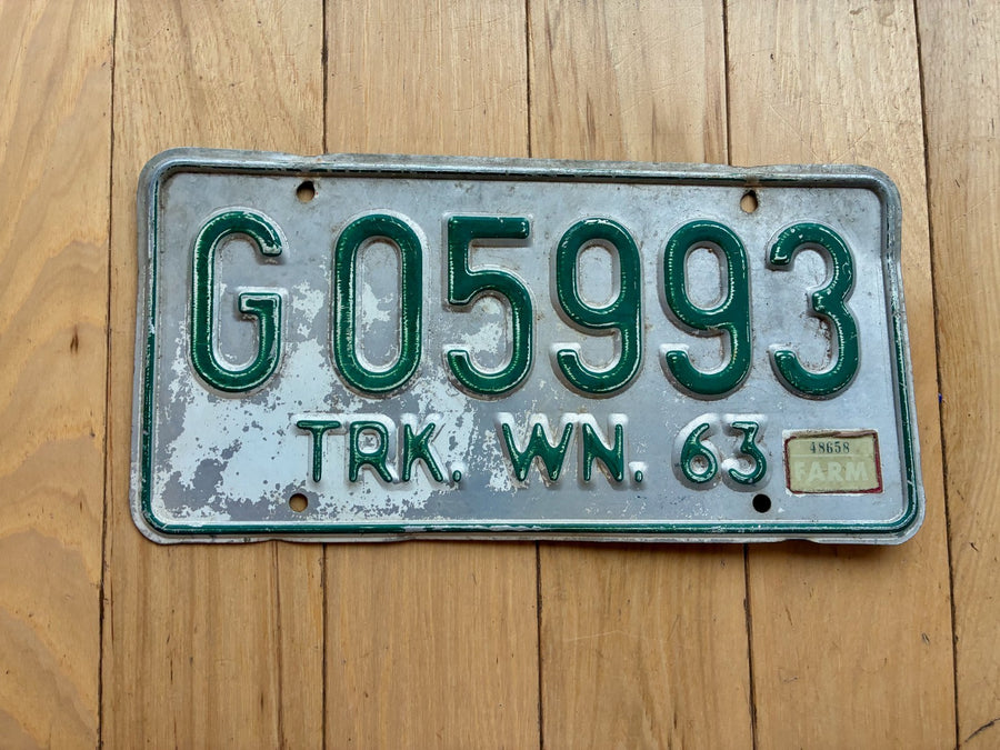 1963 Washington State Farm Truck License Plate