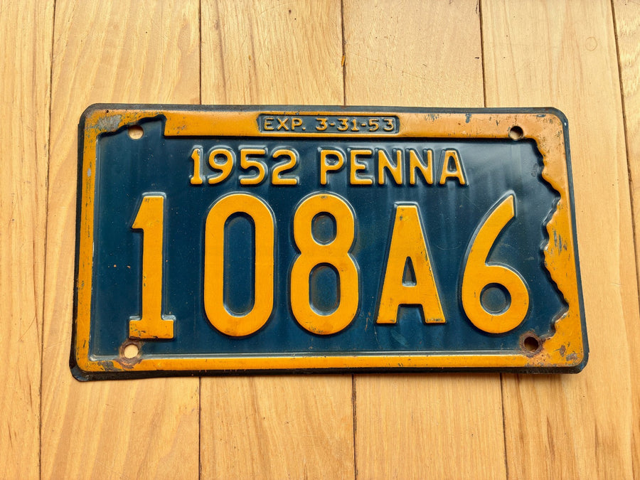 1952 1953 Pennsylvania License Plate