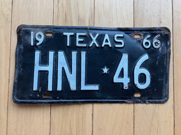 1966 Texas License Plate