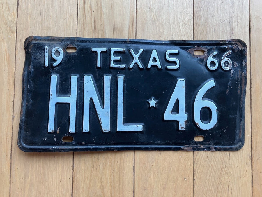 1966 Texas License Plate