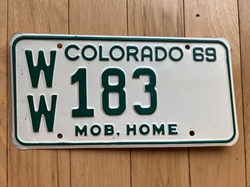 1969 Colorado Mobile Home License Plate