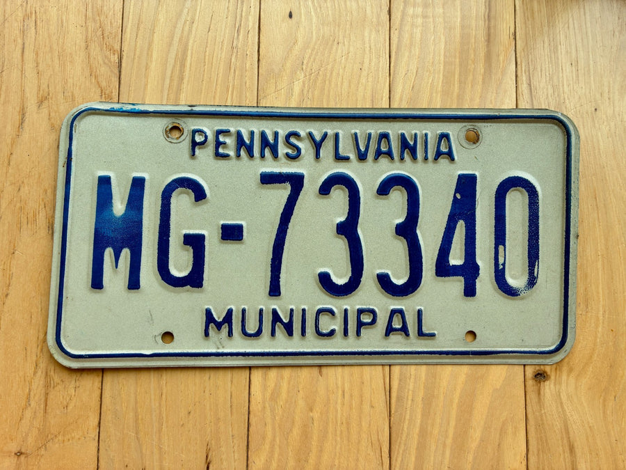 1977 Pennsylvania Municipal License Plate