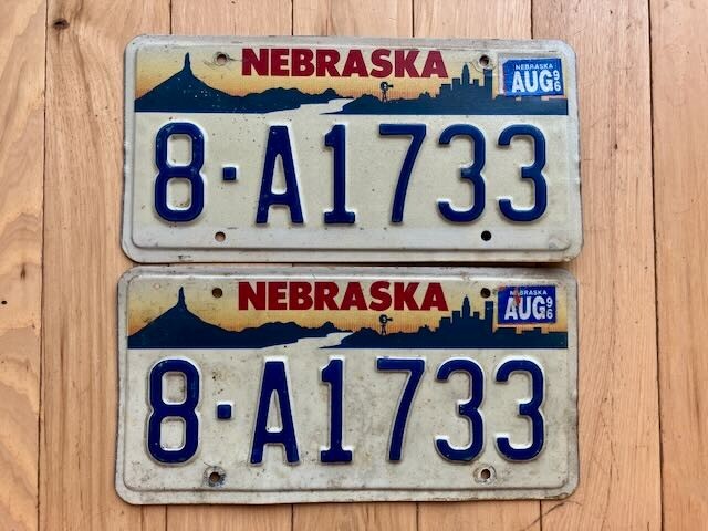 Pair of 1996 Nebraska License Plates