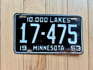 1953 Minnesota License Plate